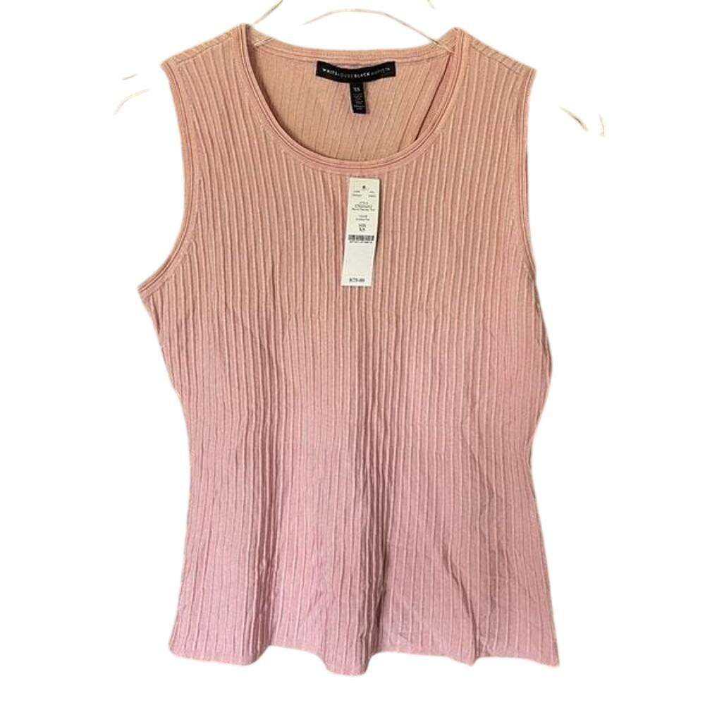 WHITE HOUSE BLACK MARKET Womens Pink Knit Sleeveless Tank SweaterTop Sz XS